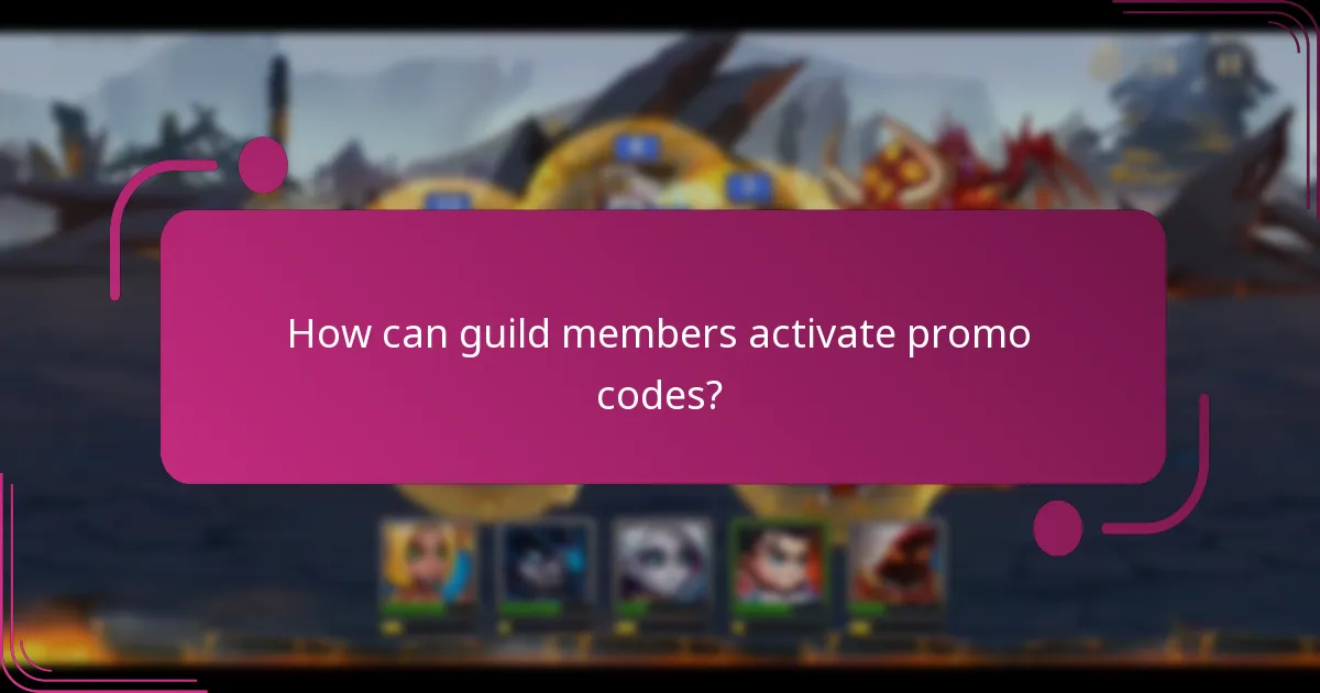 How can guild members activate promo codes?