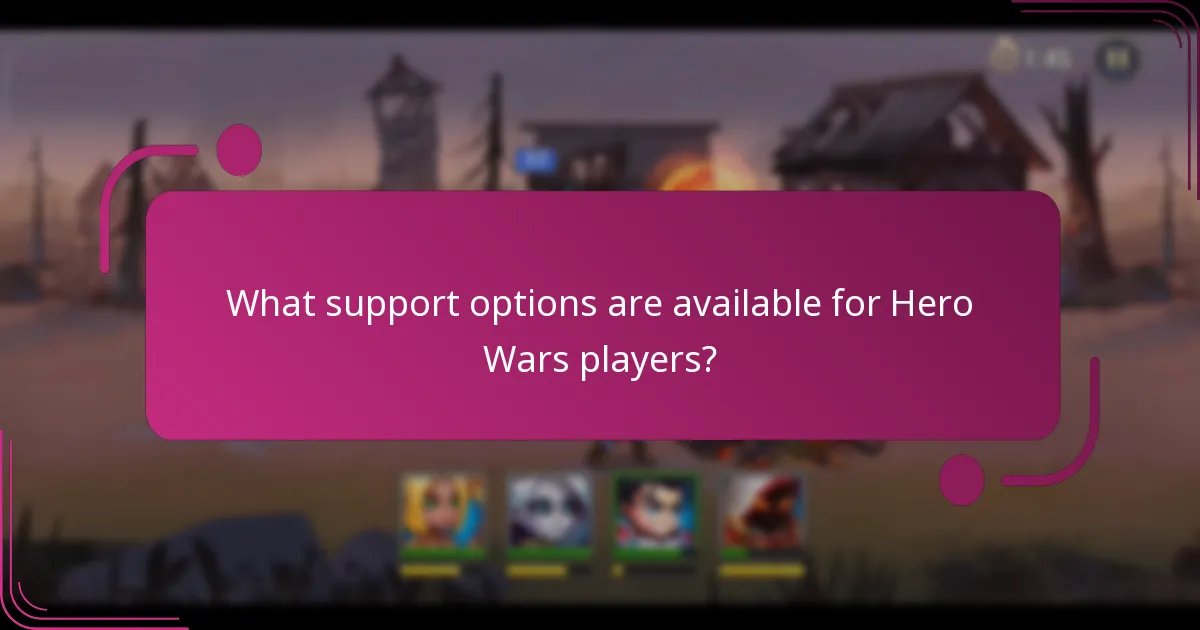 What support options are available for Hero Wars players?