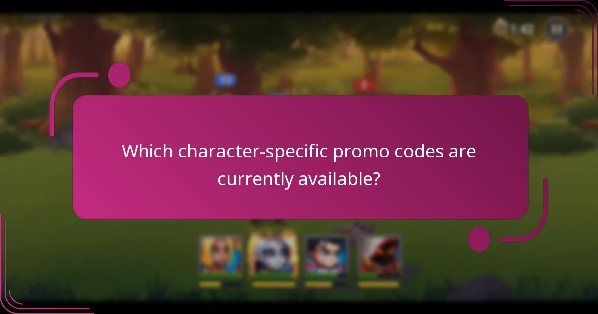 Which character-specific promo codes are currently available?